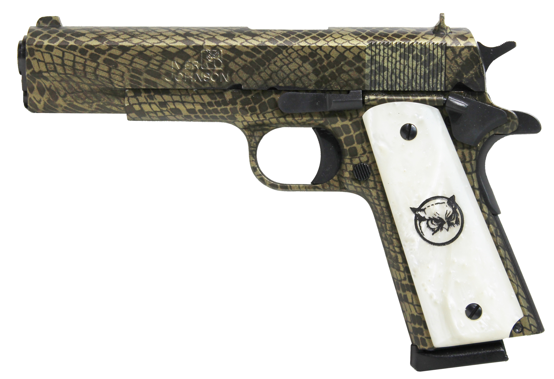 Iver Johnson 1911 A1 Government 70 Series Pistol 1911A1WATERMOCCASIN, 45 ACP, 5", Snakeskin Finish