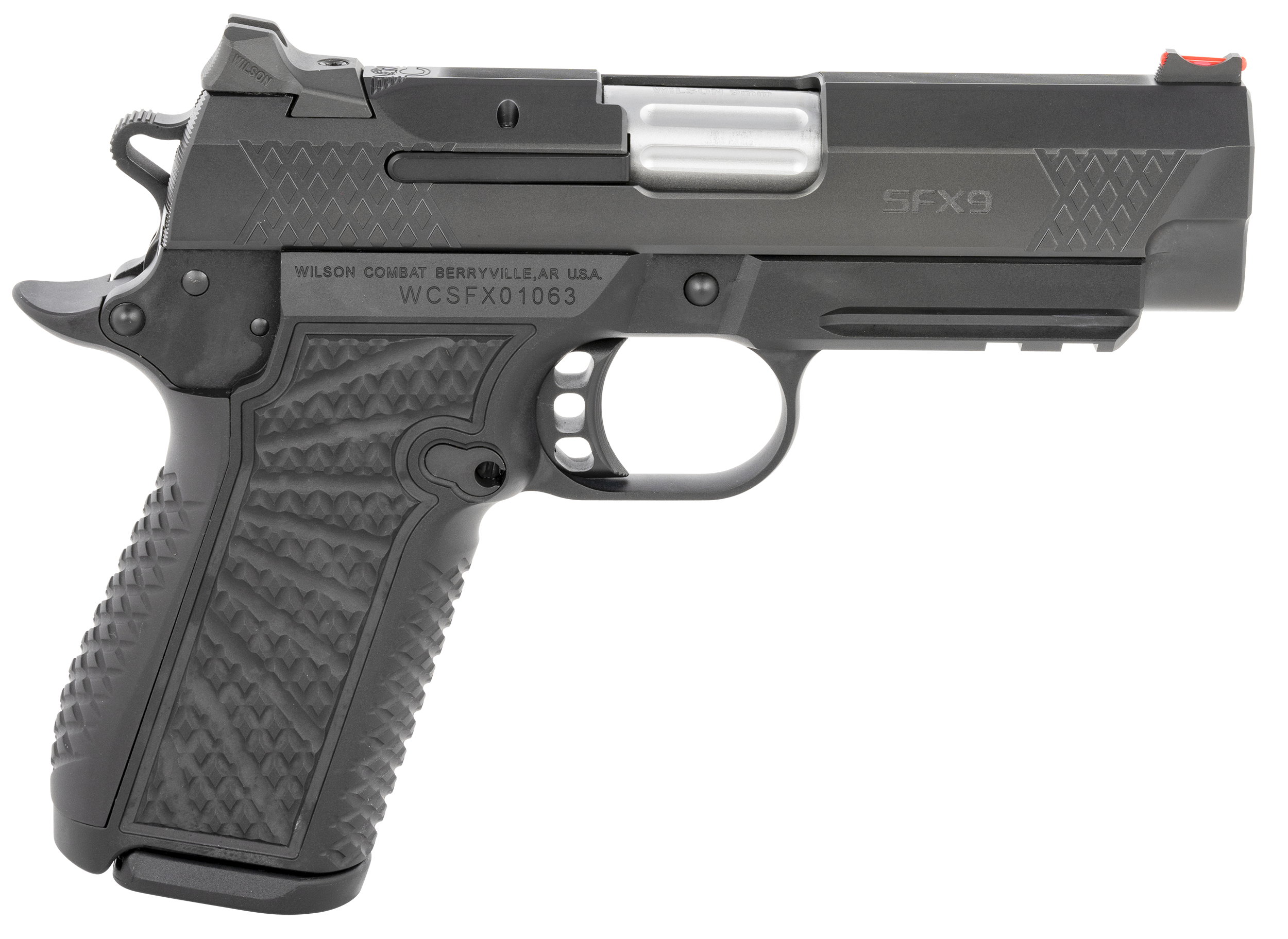 Wilson Combat SFX9 Light Rail Pistol SFX9CPR4, 9mm, 4 in, G10 Composite Grip, Black Finish, 15 Rd
