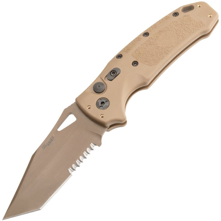 Hogue Sig K320A M17/M18 Automatic Folding Knife w/Tanto Blade, Coyote PVD Finish (36323)