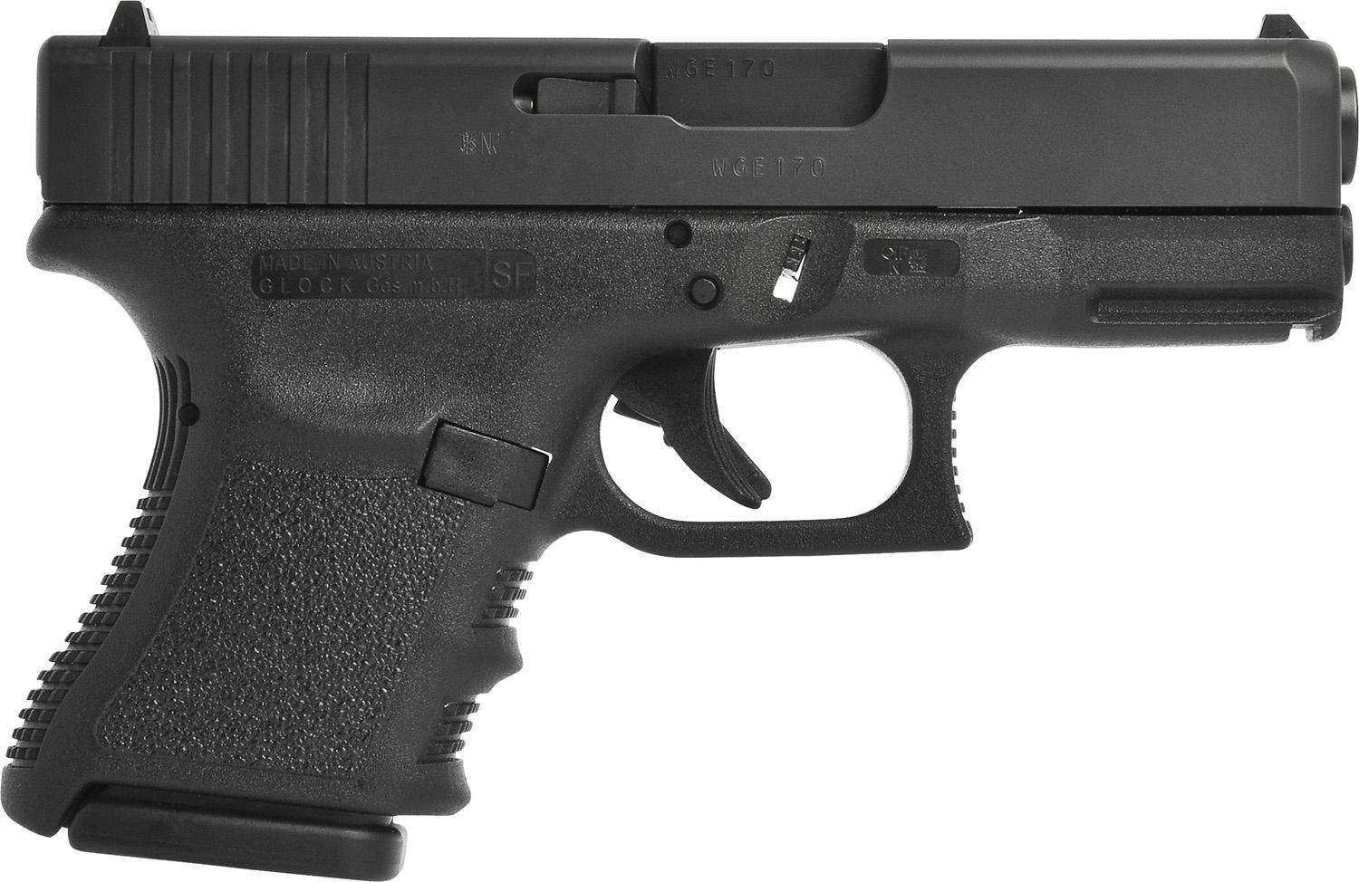 Glock G30 Short Frame Pistol G30SFAUT, 45 ACP, 3.78", Finger Grooved Polymer Grips, Black Finish, 10 Rds