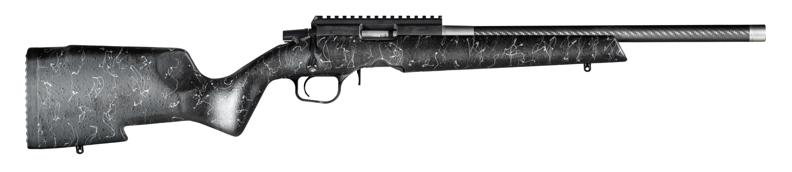Christensen Arms Ranger Magnum Rifle 801-12012-00, 22 WMR, 18", Black w/ Gray Webbing, Black Finish, 9 Rds