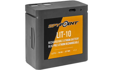 Spypoint LIT-10 Battery Pack and Charger - 3.7 Volt Lithium, 10,000 mAh