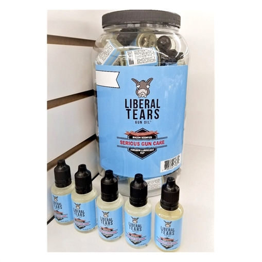 Liberal Tears Gun Oil Point of Sale Jar - 36x 1oz bottles | Bacon Scented liberal_tears_oil-36ctjar