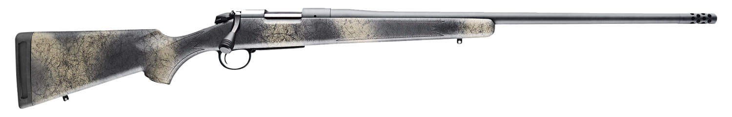Bergara B-14 Ridge Wilderness Rifle B14LM507, 7mm Rem Mag, 24", Woodland Camo Stock, Cerakote Gray Finish, 4 Rds
