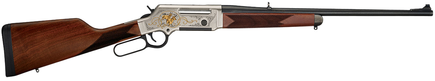 Henry Long Ranger Wildlife Antelope Edition Lever Rifle H014WL243, 243 Win, 20", Walnut Stock, Nickel Plated w/24K Gold Inlay Finish, 4 Rds