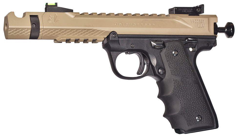 Volquartsen Black Mamba Pistol VF4M-0030, 22 Long Rifle, 4.5", Hogue Grip, FDE Finish, Target Sights, 10 Rds