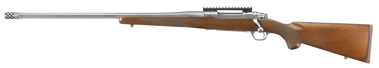 Ruger Hawkeye Hunter Left Handed Bolt Action Rifle 57120, 6.5 Creedmoor, 22", Walnut Stock, Satin Stainless Finish, 3 Rds
