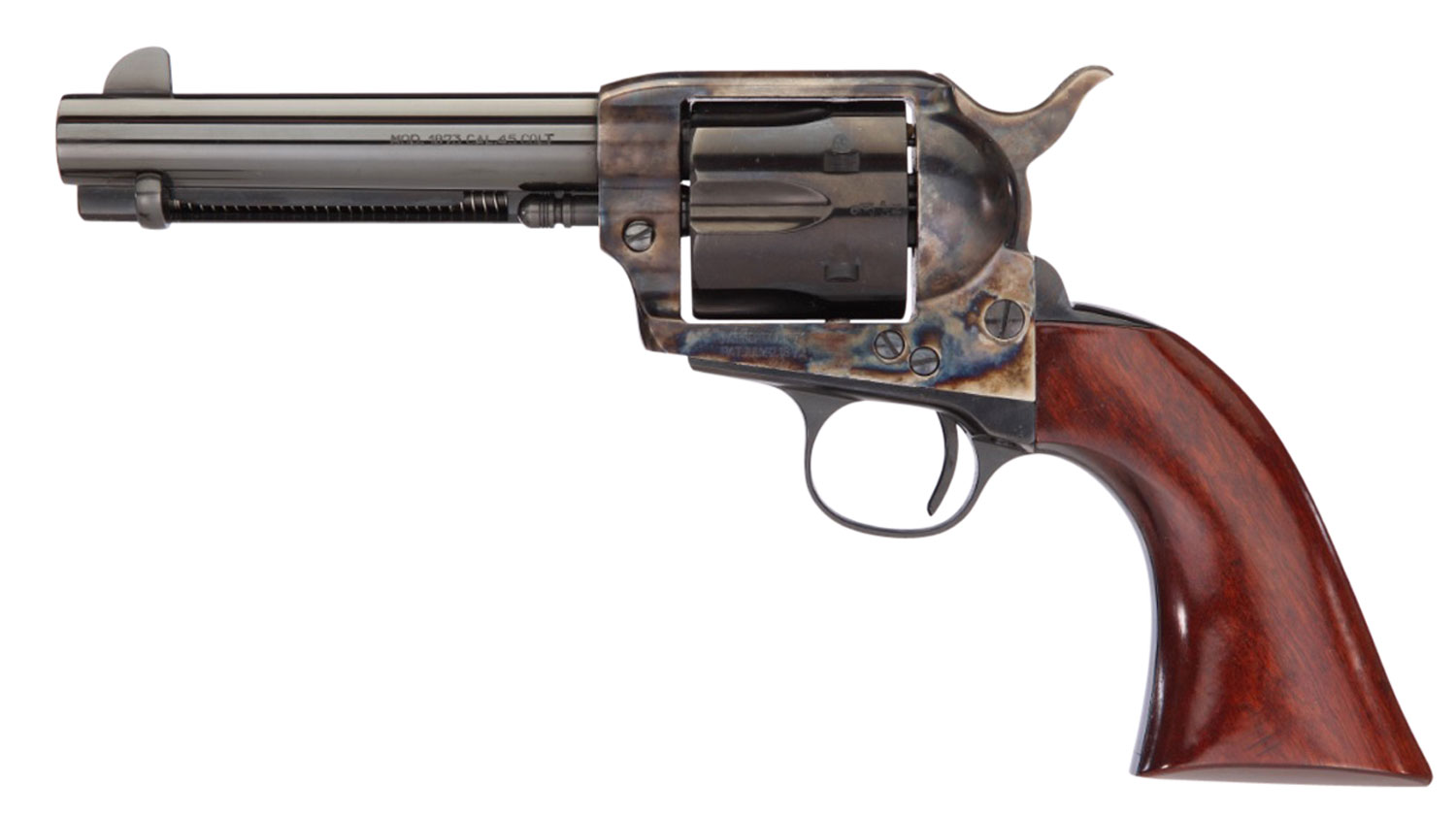 Taylors 1873 Cattleman Gunfighter Revolver 555148, 357 Mag, 4.75", Walnut Army Sized Grip, Blued Finish, 6 Rd