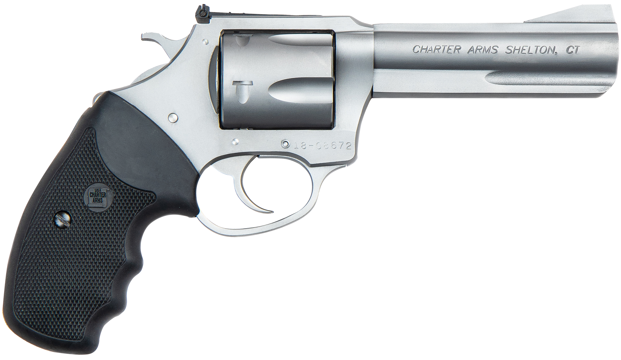 Charter Arms Mag Pug Revolver 73542, 357 Mag, 4.20", Black Rubber Grip, Stainless Finish, 5 Rd