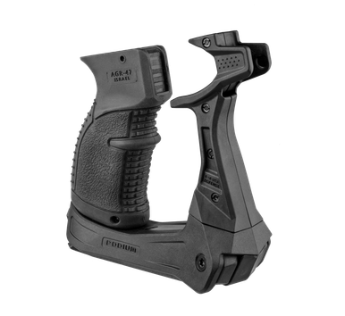 FAB Defense AK-PODIUM AK-47 Quick Deployment Bipod with Integrated AGR-47 Pistol Grip - Black