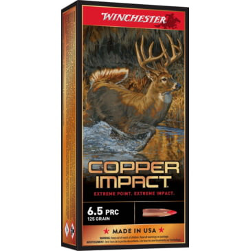 Winchester 6.5 PRC Ammunition Copper Impact X65PCLF 125 Grain Ballistic Tip Lead Free 20 Rounds