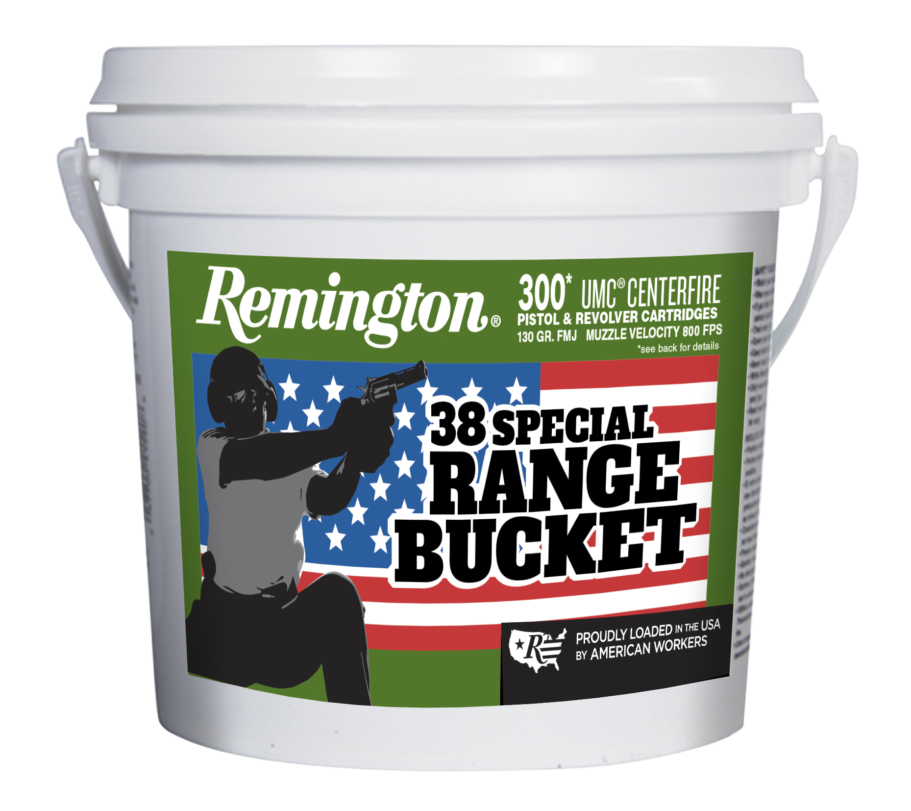 Remington UMC Range Bucket L38S11BC, 38 Special, Full Metal Jacket (FMJ), 130 GR, 800 fps, 300 Rd/bx
