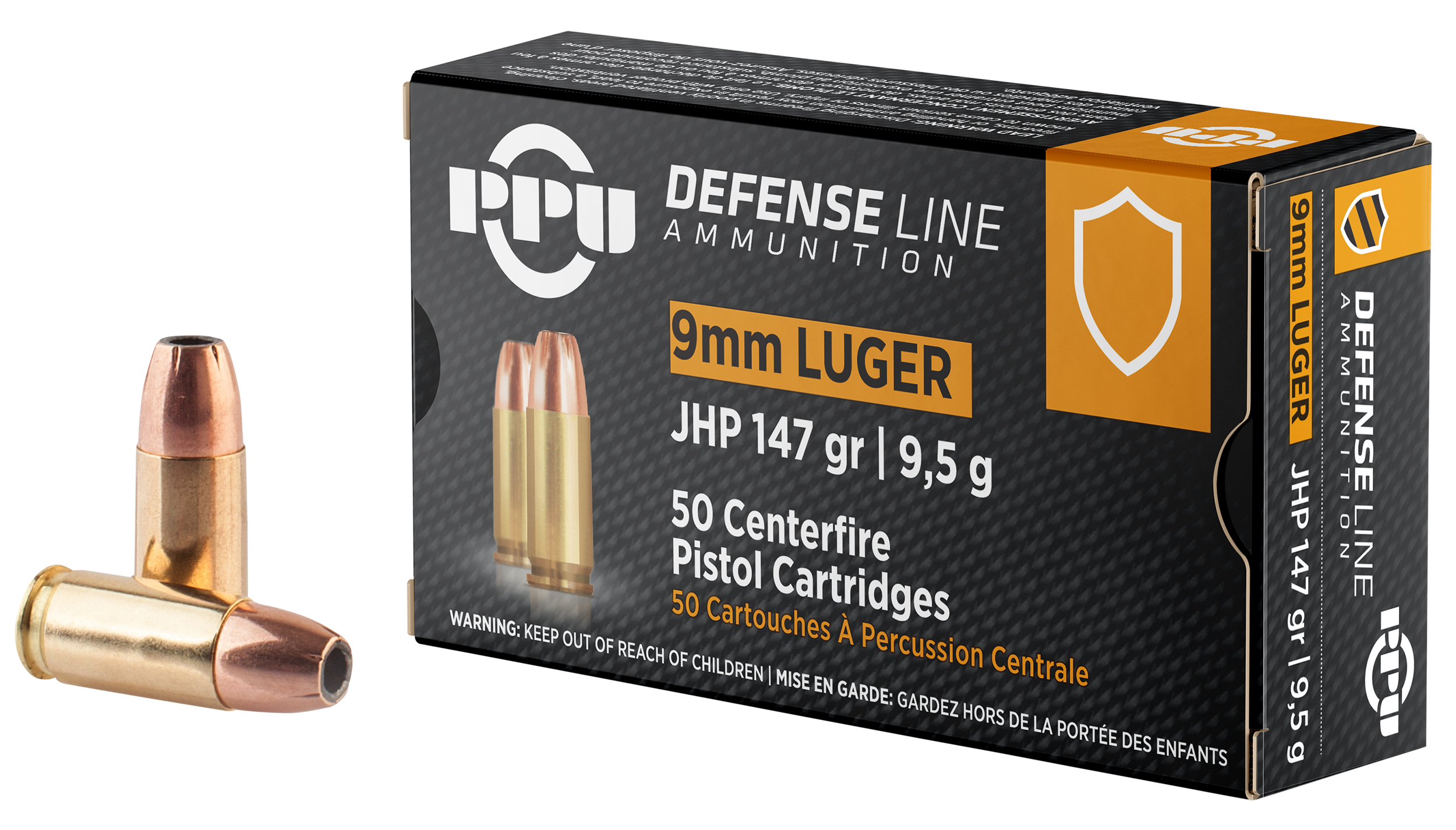 Prvi Partizan Pistol Ammunition PPD92, 9MM, Jacketed Hollow Point (JHP), 147 GR, 990 fps, 50 Rd/bx