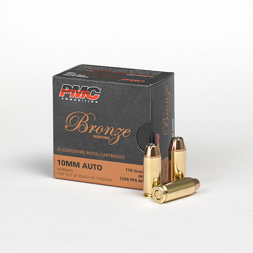 PMC Bronze 10mm Auto 170 Gr, Jacketed Hollow Point, 25rd Box