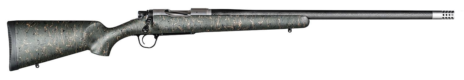 Christensen Arms Ridgeline Rifle 8010601500, 6.5 PRC, 24", Green w/ Black/Tan Webbing, Natural Stainless, 3 Rds