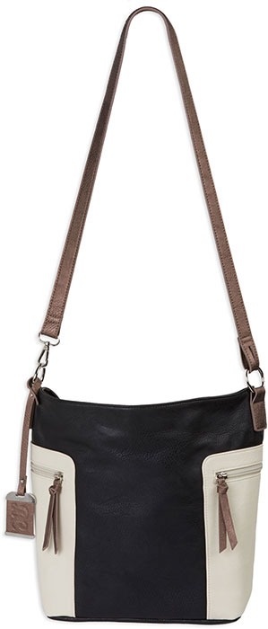 Bulldog Hobo Purse w/Holster BDP070, Black w/Tan Trim, Holster Fits Small Pistols & Revolvers, Ambidextrous Hand