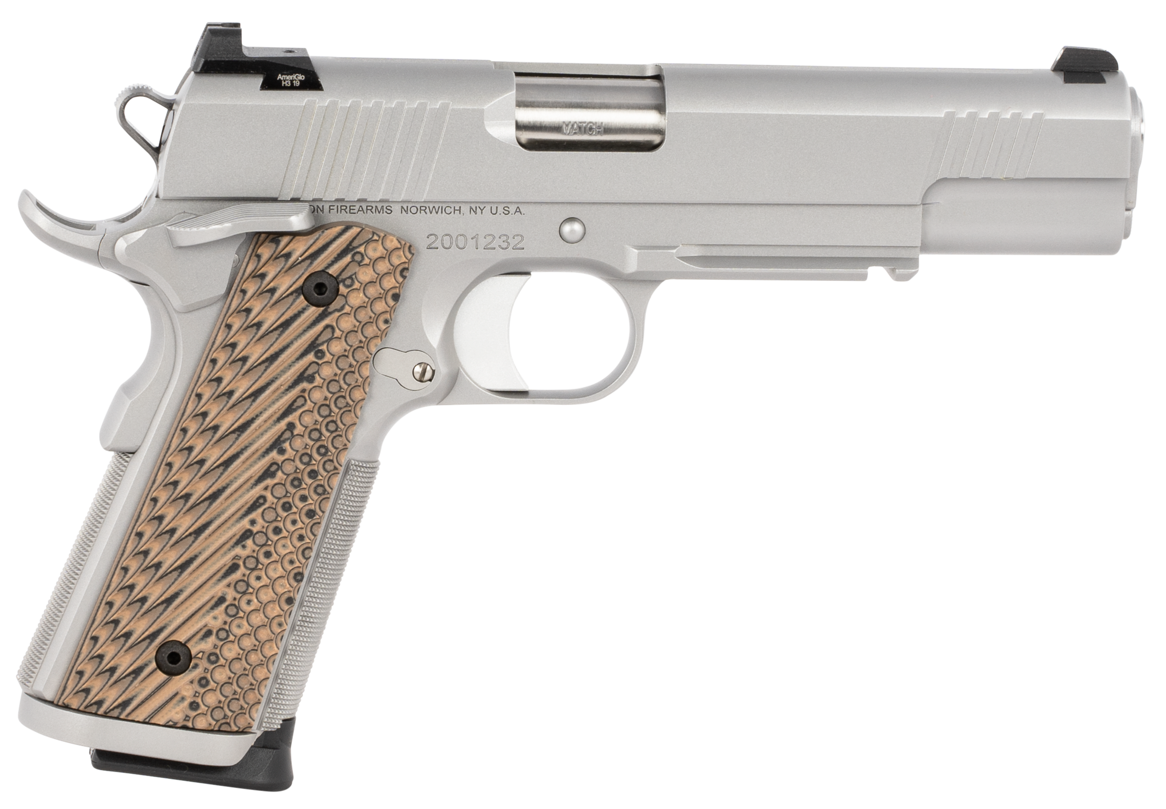CZ-USA Dan Wesson 1911 Specialist Pistol 01807, 9mm, 5", Brown G10 Grips, Stainless Finish, 10 Rds