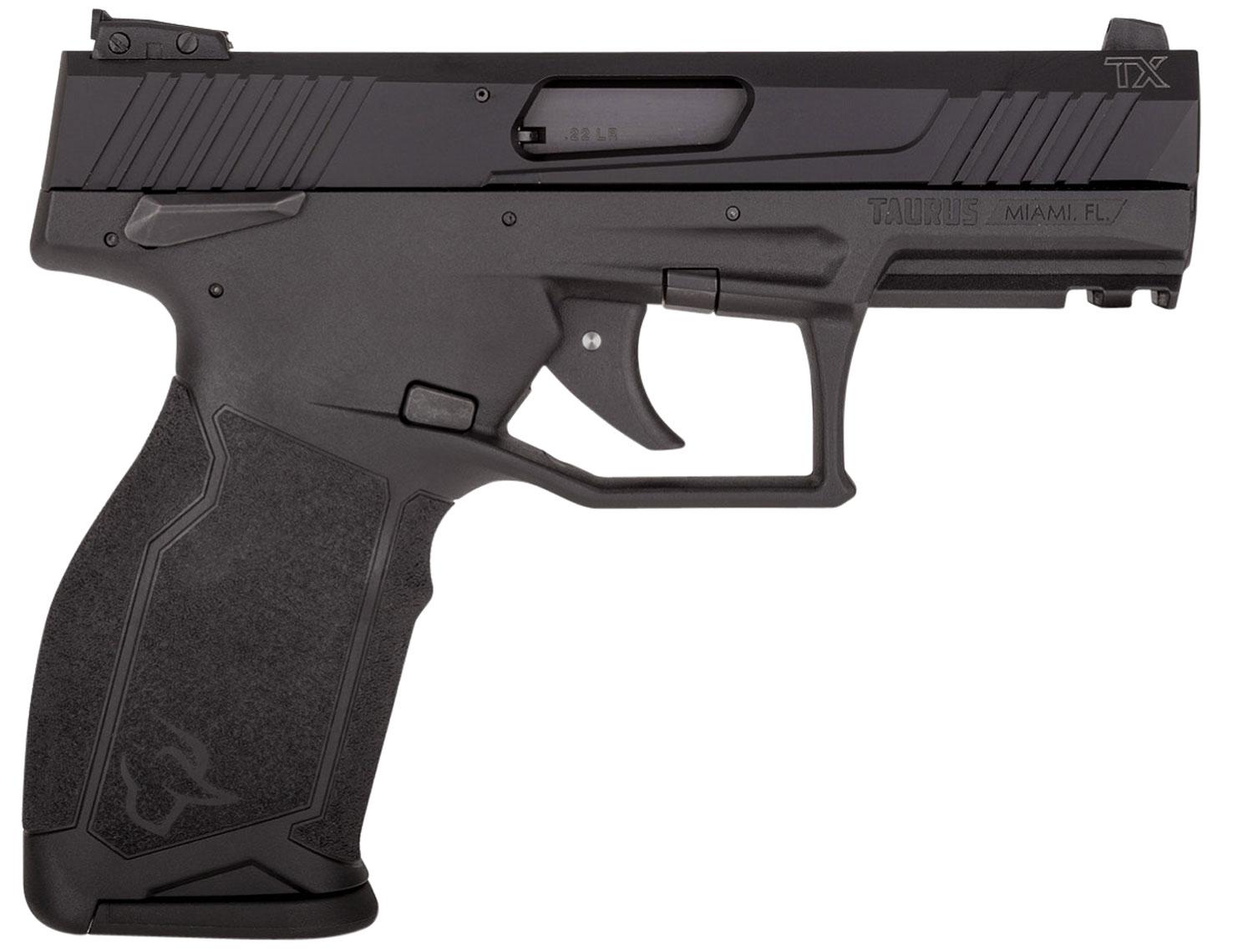 Taurus TX22 SAO Pistol 1TX2234110, 22 LR, 4.10", Light Rail, Ergonomic Polymer Grips, Black Finish, 10 Rds