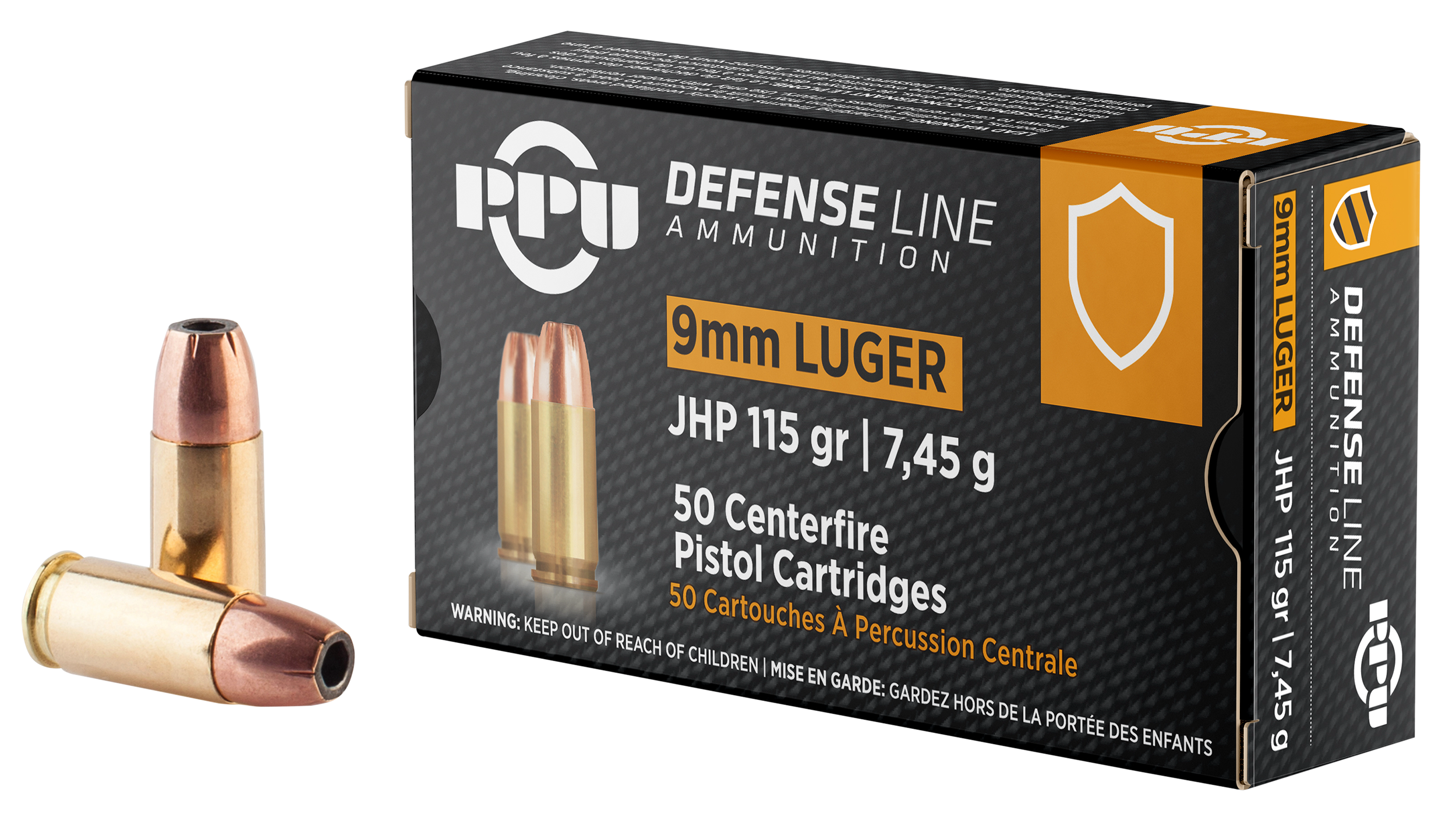 Prvi Partizan Pistol Ammunition PPD91, 9MM, Jacketed Hollow Point (JHP), 115 GR, 1145 fps, 50 Rd/bx