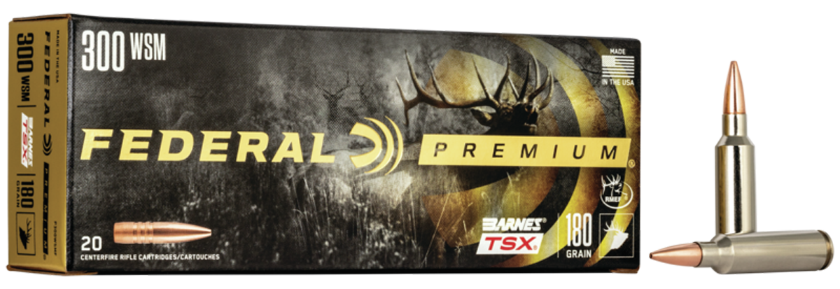 Federal Premium Rifle Ammunition P300WSMF, 300 WSM, Barnes Triple-Shock X, 180 gr, 2980 fps, 20 Rd/Bx