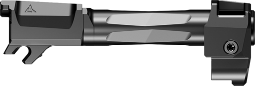 Radian Weapons RAMJET Fluted Barrel with AFTERBURNER Muzzle Brake, 9MM, Radianite Finish, Black/Gray, INTRA-LOK Mounting System, Fits Glock 19 Gen 3 R0873