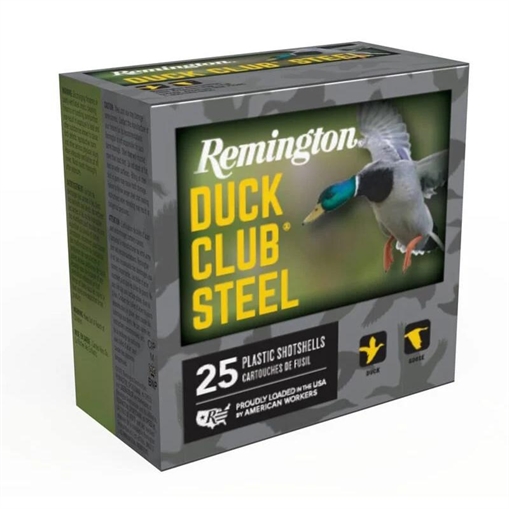 Remington Duck Club Steel Shotshells 12ga 3" 1-1/4oz 1400 fps #2 25/ct R26782