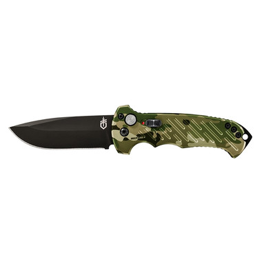 Gerber 06 AUTO Folding Knife - 3.8" S30V Black Plain Drop Point Blade, MultiCam Aluminum Handles