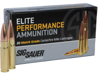 Sig Sauer Elite Performance Rifle Ammunition E300B120, 300 Blackout, Full Metal Jacket, 125 GR, 2145 fps, 20 Rd/bx