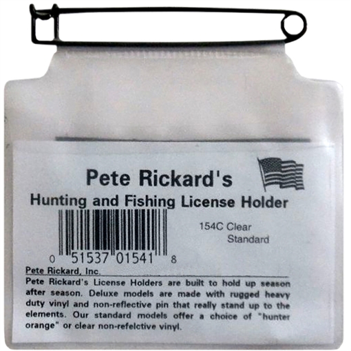 Pete Rickard Rickards Hunting License Holder Clear 154C 051537015418