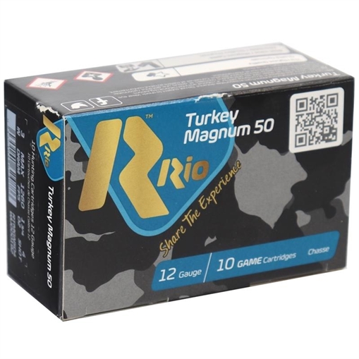 RIO Royal Turkey Magnum 50 Shotshell Ammunition 12ga 3" 1-3/4oz 1260 fps #4 10/ct RTMGN504