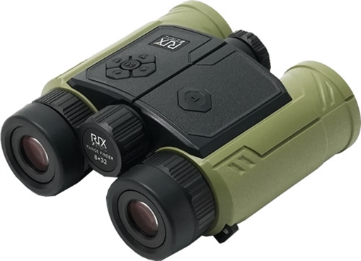 RIX Tactical MK-R3000, Laser Rangefinding Binocular, 8X Magnification, 32MM Objective, Digital Crosshair Reticle, Black and Green MK-R3000 MKR3000