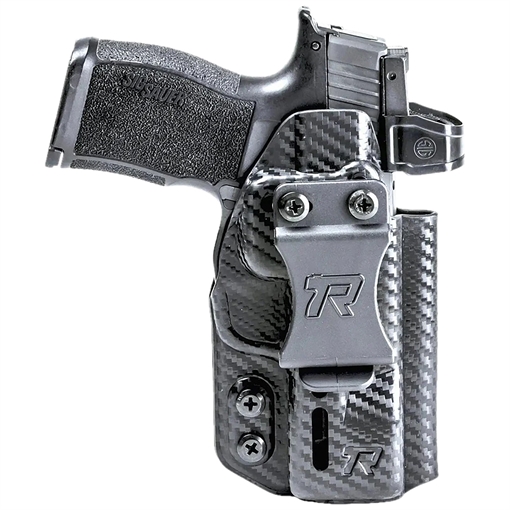Rounded Gear Druid IWB/OWB Black Carbon Fiber Kydex Fits Sig P320 Ambidextrous RGDRUIDSIGP320CFAMBI