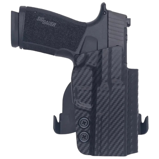 Rounded Gear Paddle Holster OWB Black Carbon Fiber Kydex Fits Sig P365 X Macro Right Hand SSRP365XMACROTLR7SUBCF