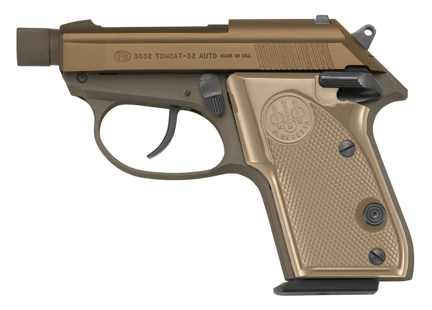 Beretta 3032 Tomcat Pistol J320126, 32 ACP, 2.90", FDE Polymer Grips, FDE Finish, 7 Rds