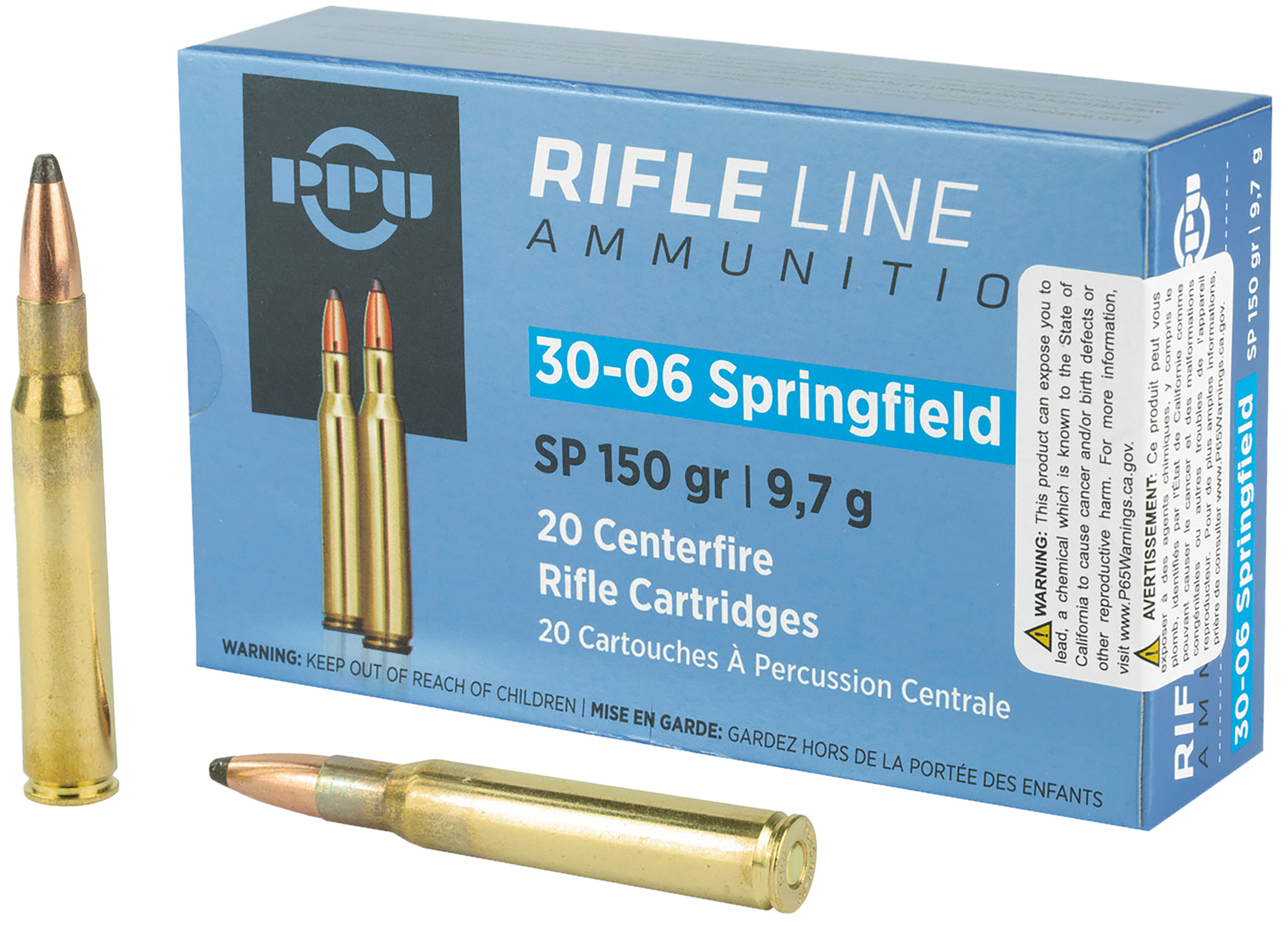 Prvi Partizan Rifle Ammunition PP30061, 30-06 Springfield,Soft Point (SP), 150 GR, 2910 fps, 20 Rd/bx