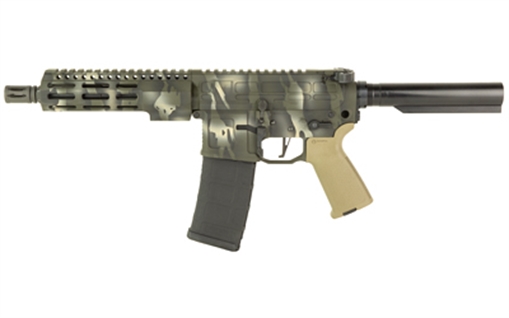 San Tan Tactical STT-15, Semi-automatic, AR, 556NATO, 7.5", Camo, 30 Rounds, Cerakote, No Brace STT15-P-556-7-TIGS