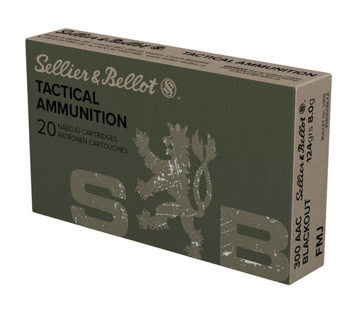 Sellier & Bellot .300 Blackout, 124gr, FMJ, 20rd Box
