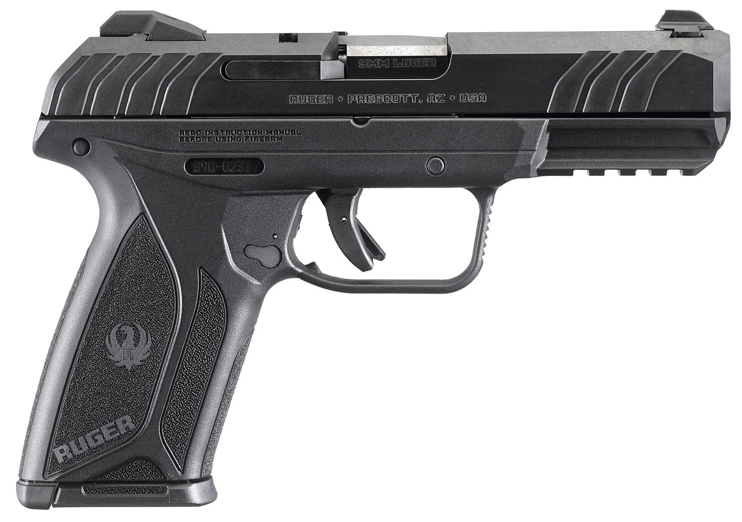 Ruger Security-9 DAO Pistol 3811, 9mm Luger, 4", Picatinny Rail, Polymer Grips, Black Finish, 10 Rds
