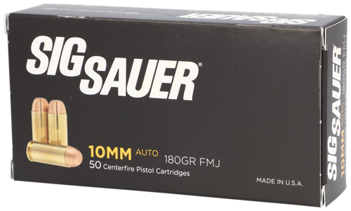 Sig Sauer Elite Ball 10mm Auto 180gr Full Metal Jacket 50 Per Box