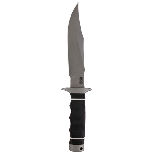 SOG Knives Tech Bowie Knife 6-2/5" Fixed Clip Point Blade Black Box SOG-S11B-BX