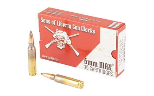 Sons of Liberty Gun Works Max 6MM Max 80Gr Boat Tail Hollow Point 20 1000 6MAX-80G-1000