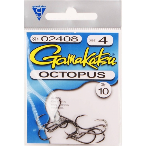 SPRO / GAMAKATSU OCTOPUS HOOK SZ-4 BLK NKL 10PK 2408