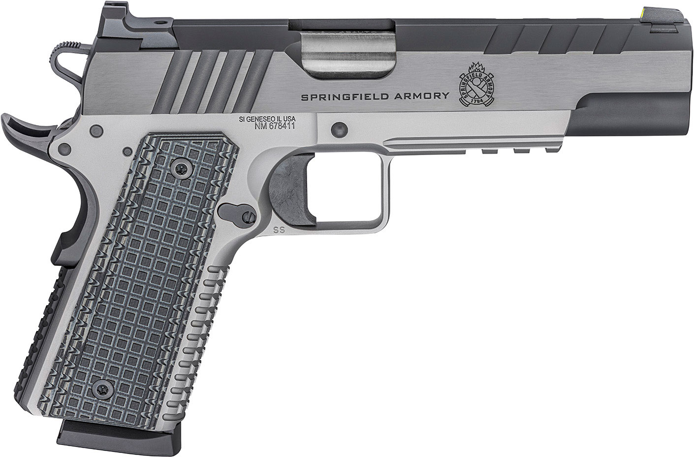 Springfield 1911 Emissary Pistol PX9220L, 45 ACP, 5", Black G10 Grips, Blued Carbon Steel Finish, 8 Rds