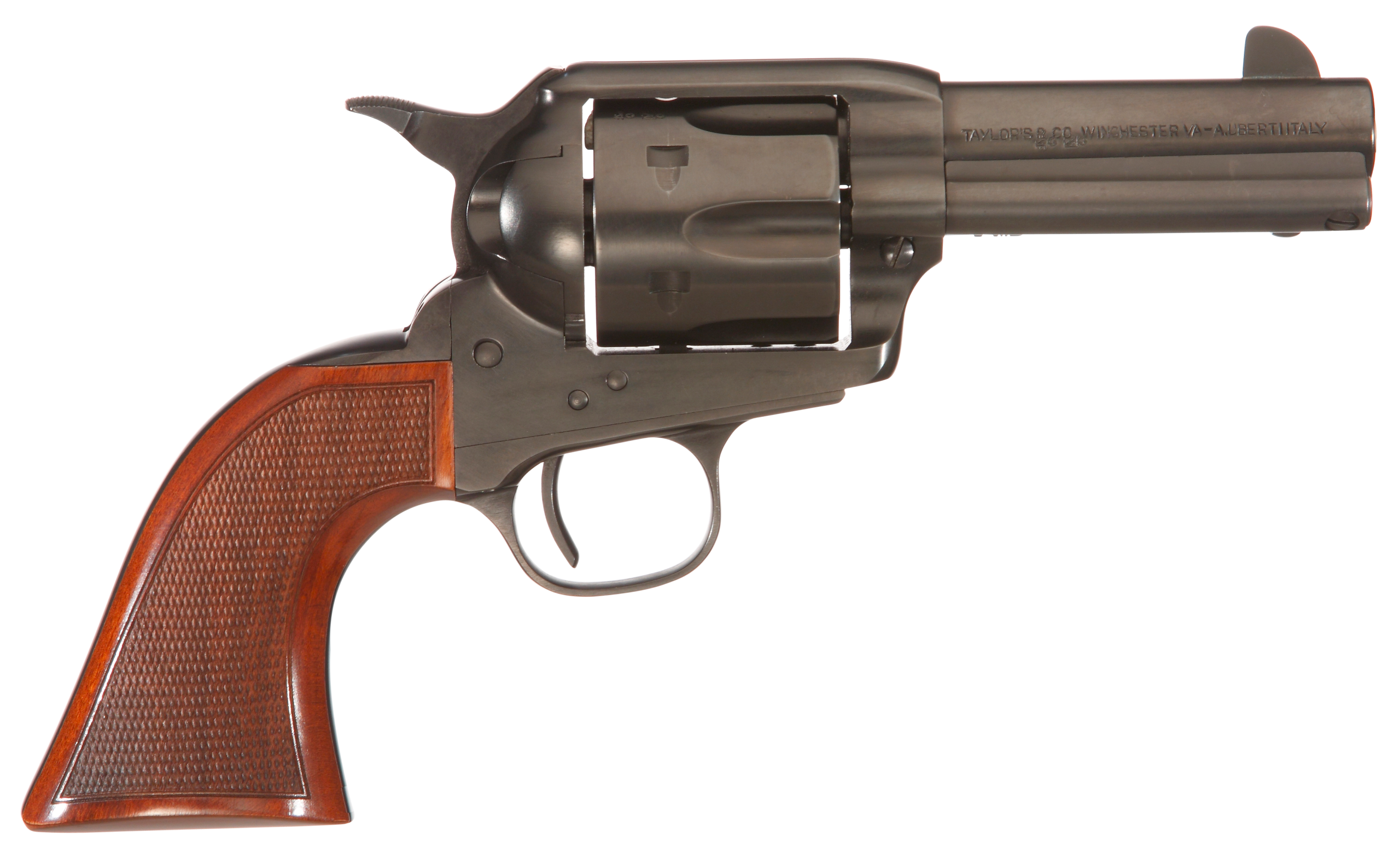 Taylors Runnin Iron Black Rock Revolver 550884DE, 45 Colt (LC), 3.50", Black Nitride Finish, 6rd