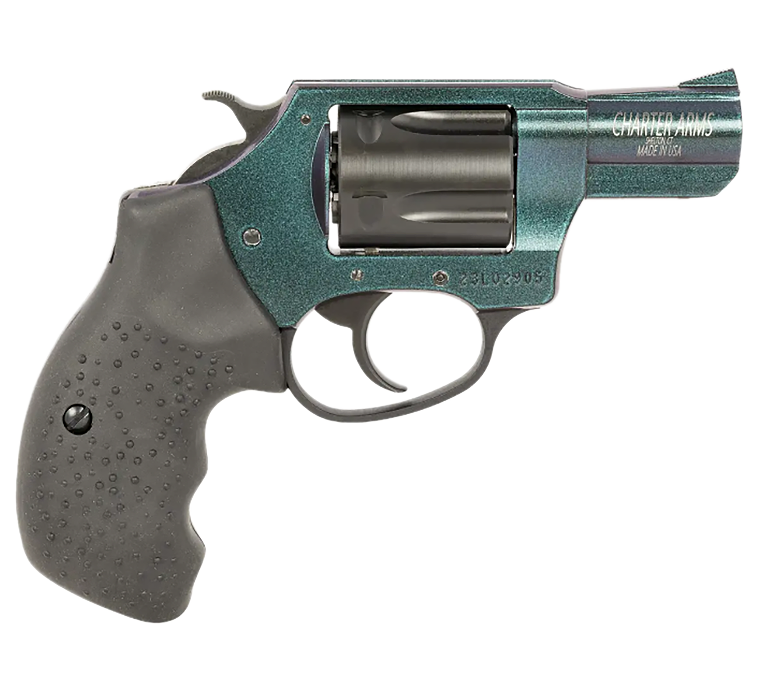 Charter Arms Undercover Chameleon Revolver 25387, 38 Special, 2", Black Rubber Grip, Iridescent Cerakote Finish, 5 Rd