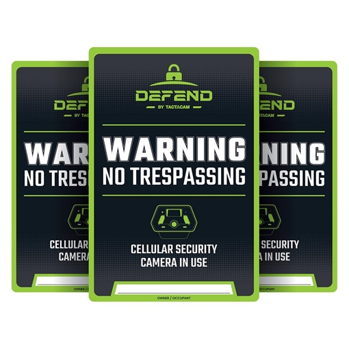 Tactacam Defend No Tresspassing Sign 3/ct DFD-S-3