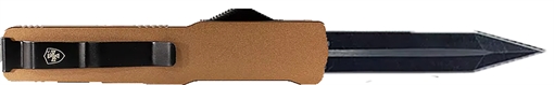 Templar Knife Premium LW Slim 3.25" OTF Dagger Plain Black Oxide Stonewashed Powder Coated D2 Steel Blade, 5" Bronze Anodized Aged Aluminum Handle MAAB121
