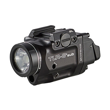 Streamlight TLR-8 Sub Compact Rail-Mounted Tactical Light with Red Laser - Glock 43x/48 MOS -Black Finish