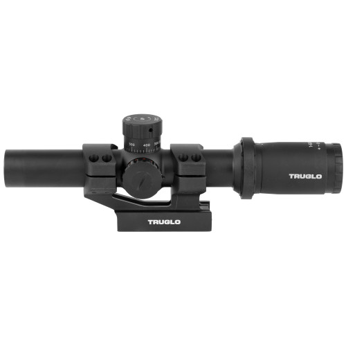 Truglo Tru-Brite 30 LPVO Riflescope, Two Pre-Calibrated BDC Turrets 1-6x24mm Illuminated Duplex Mil-Dot Reticle Quick Zoom Lever Matte Black