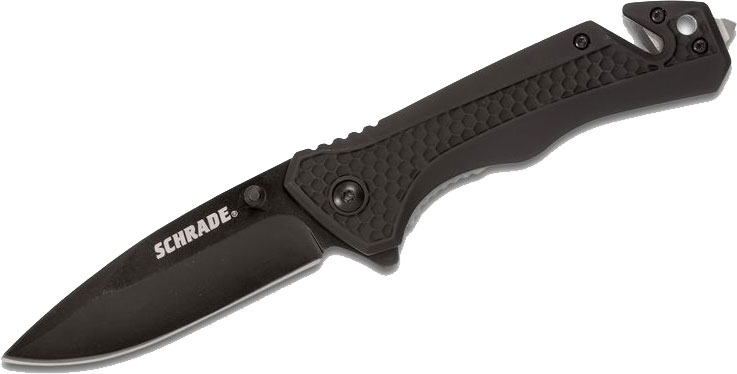 Smith & Wesson Schrade Rescue Folding Knife w/Black Aluminum Handle (1084287)